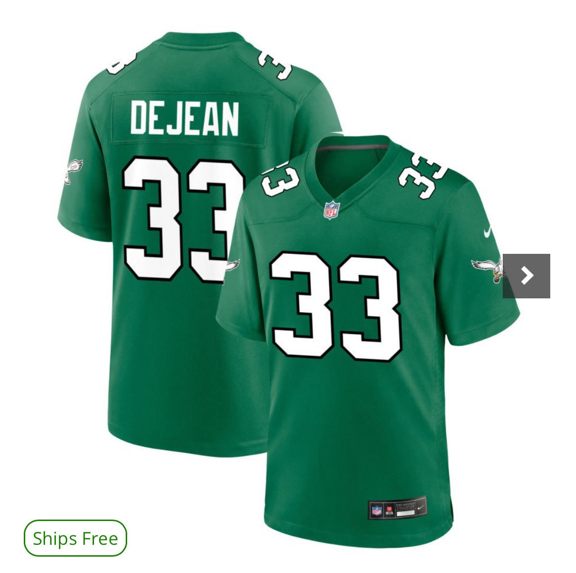 Men Philadelphia Eagles #33 Cooper DeJean  Nike Kelly Green Alternate Game NFL Jersey 